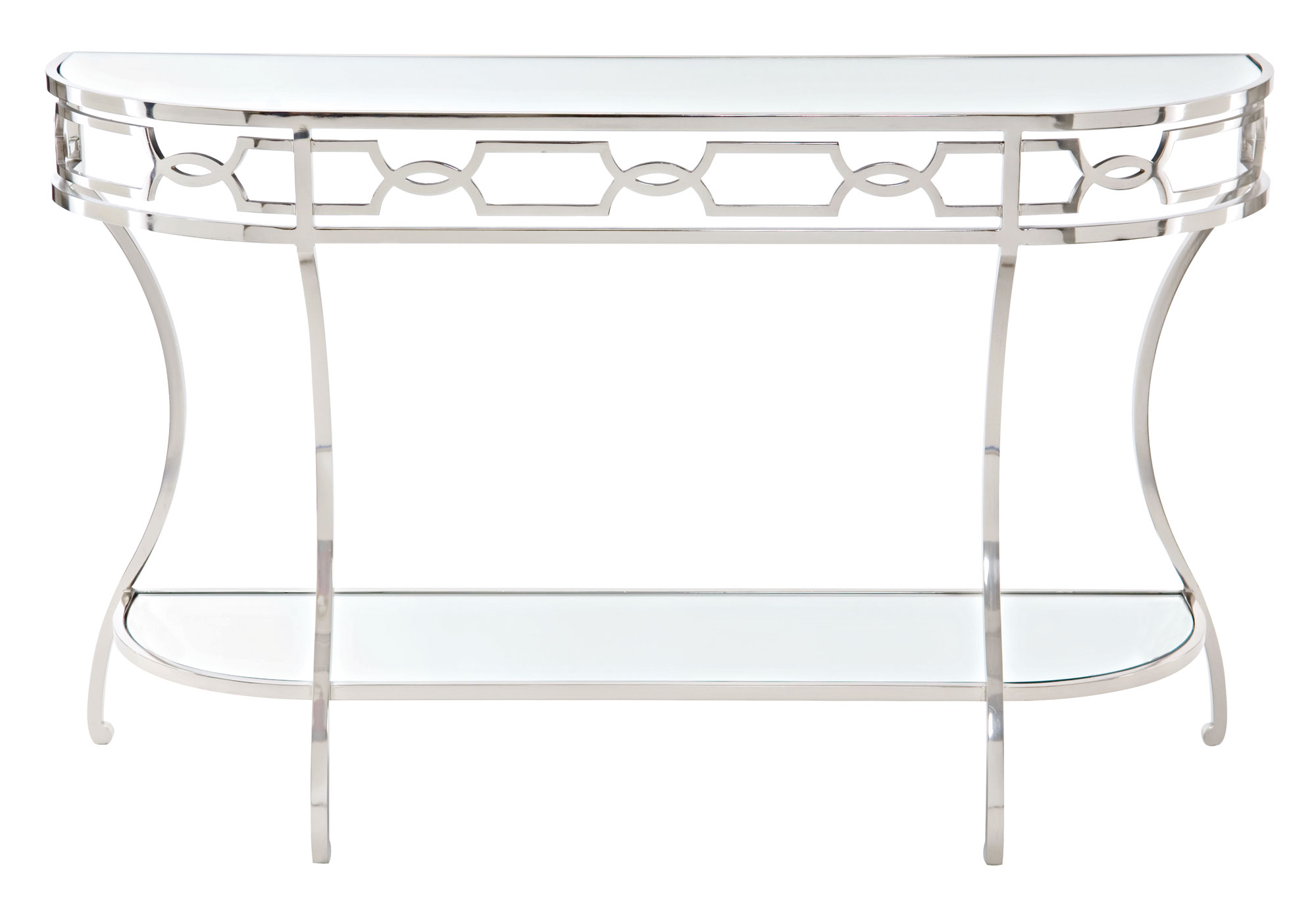 Bernhardt Criteria 363912 Metal Console Table with Mirrored Glass